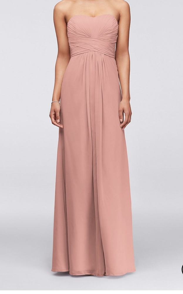 David's bridal long mesh bridesmaid dress